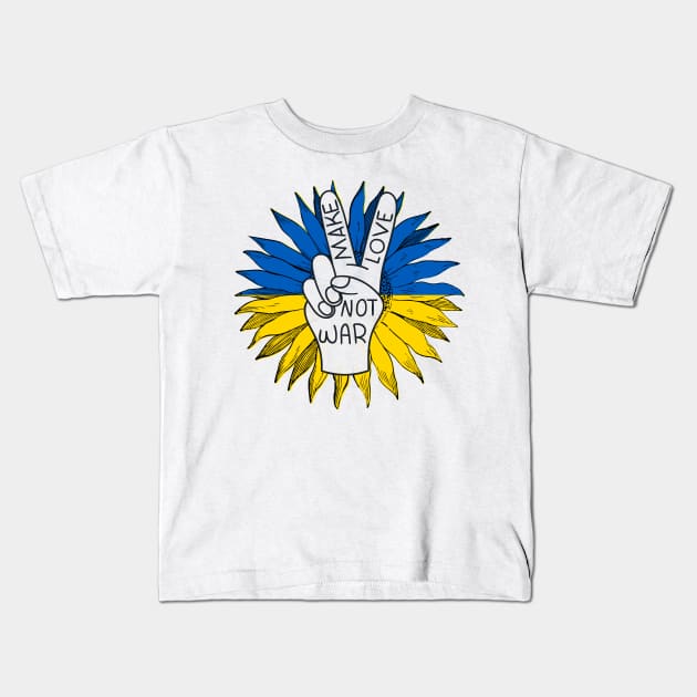 Peace for Ukraine Kids T-Shirt by Fashionlinestor